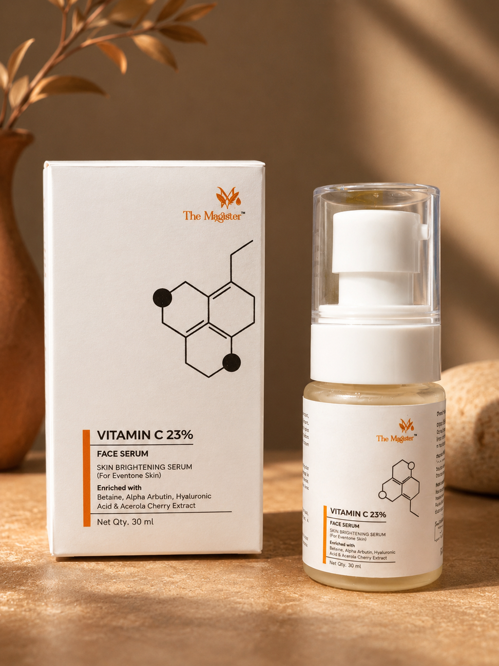 Vitamin C 23% face serum with packaging 