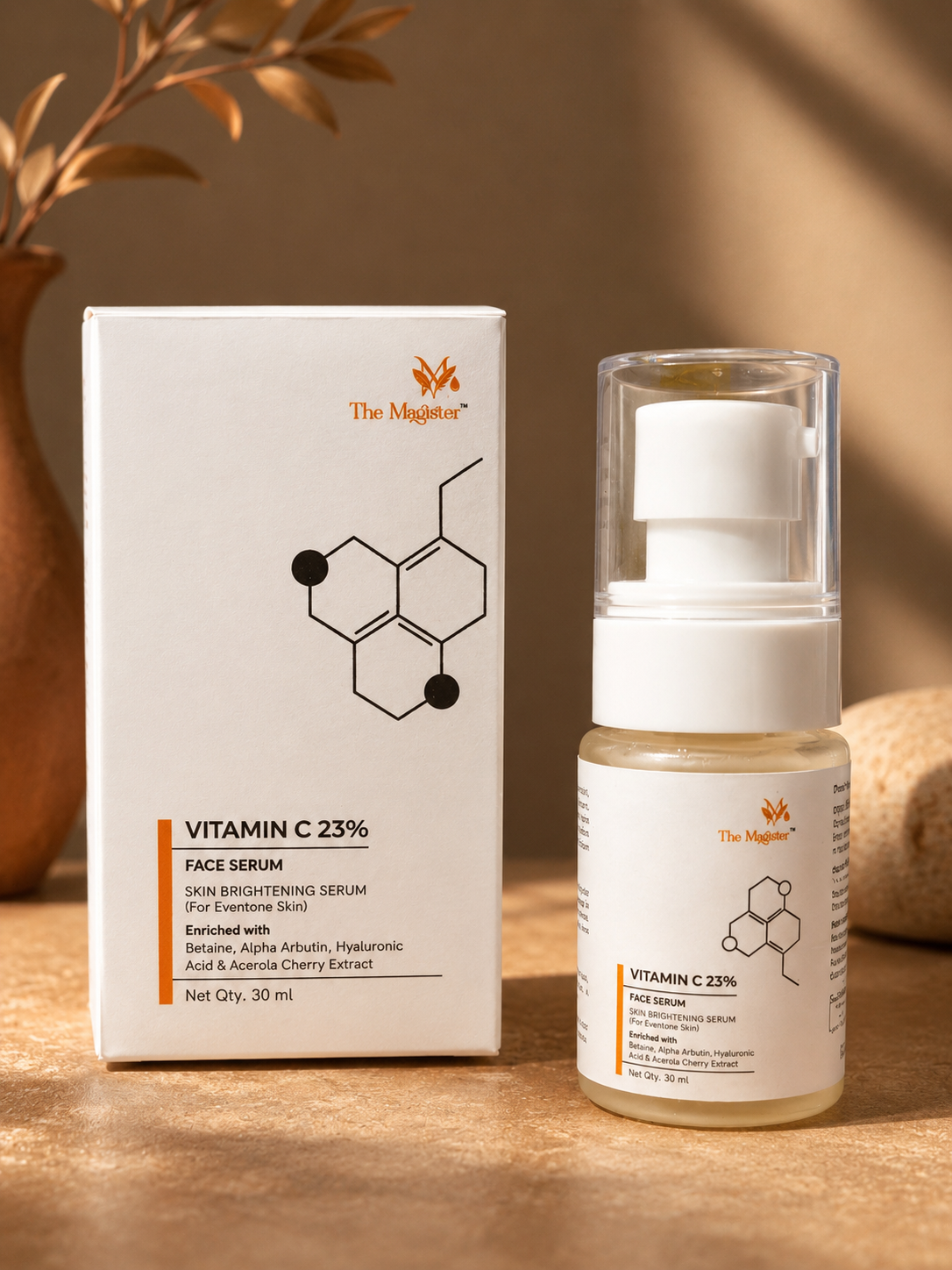 Vitamin C 23% face serum with packaging 
